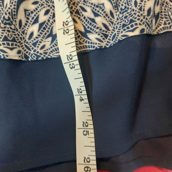 Vintage America Boho Blouse Top Medium blue pink - Picture 8 of 13